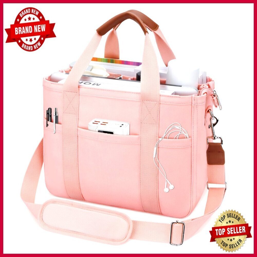 Large Canvas Tote Bag with Zipper Compartments Crossbody Messenger Purse